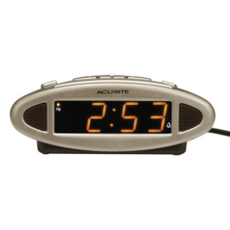 AcuRite Digital Alarm Clock with Self-Setting Intelli-Time®, Dimming Switch, and Snooze (13027A4)