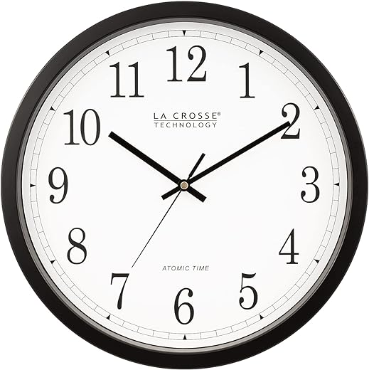 La Crosse Technology Wall Clock, Plastic, 14-inch Dia. (WT-3143A) (WT-3143A-INT)