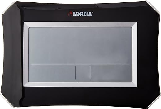 Lorell 60998 Wall/Alarm Clock, LCD, 10-1/4W-Inch x7-Inch Hx1-1/2-Inch D Lunar, Slvr/Blk