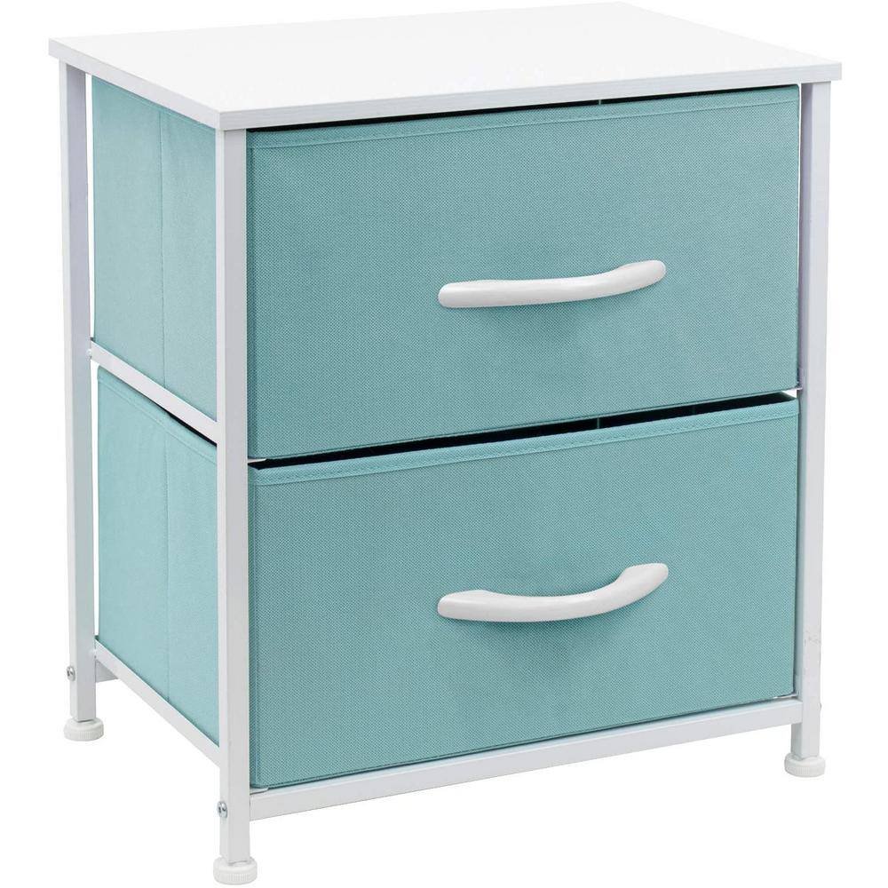 ULSMVOC SMT 2-Drawer Light Green Bedside Table 17.75" L x 11.87" W...