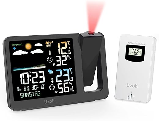 Uzoli Projection Alarm Clock with Weather Station