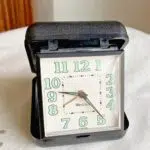 Westclox Travel Folding Alarm Clock Glows in the Dark Black Vintage Works Fine - westclox travel