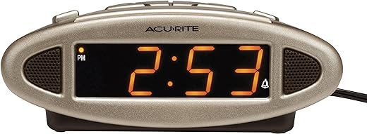 AcuRite 13027A Intelli-Time Digital Alarm Clock,Black
