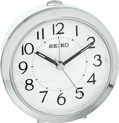 Seiko Sussex Bedroom Alarm Clock, Silver