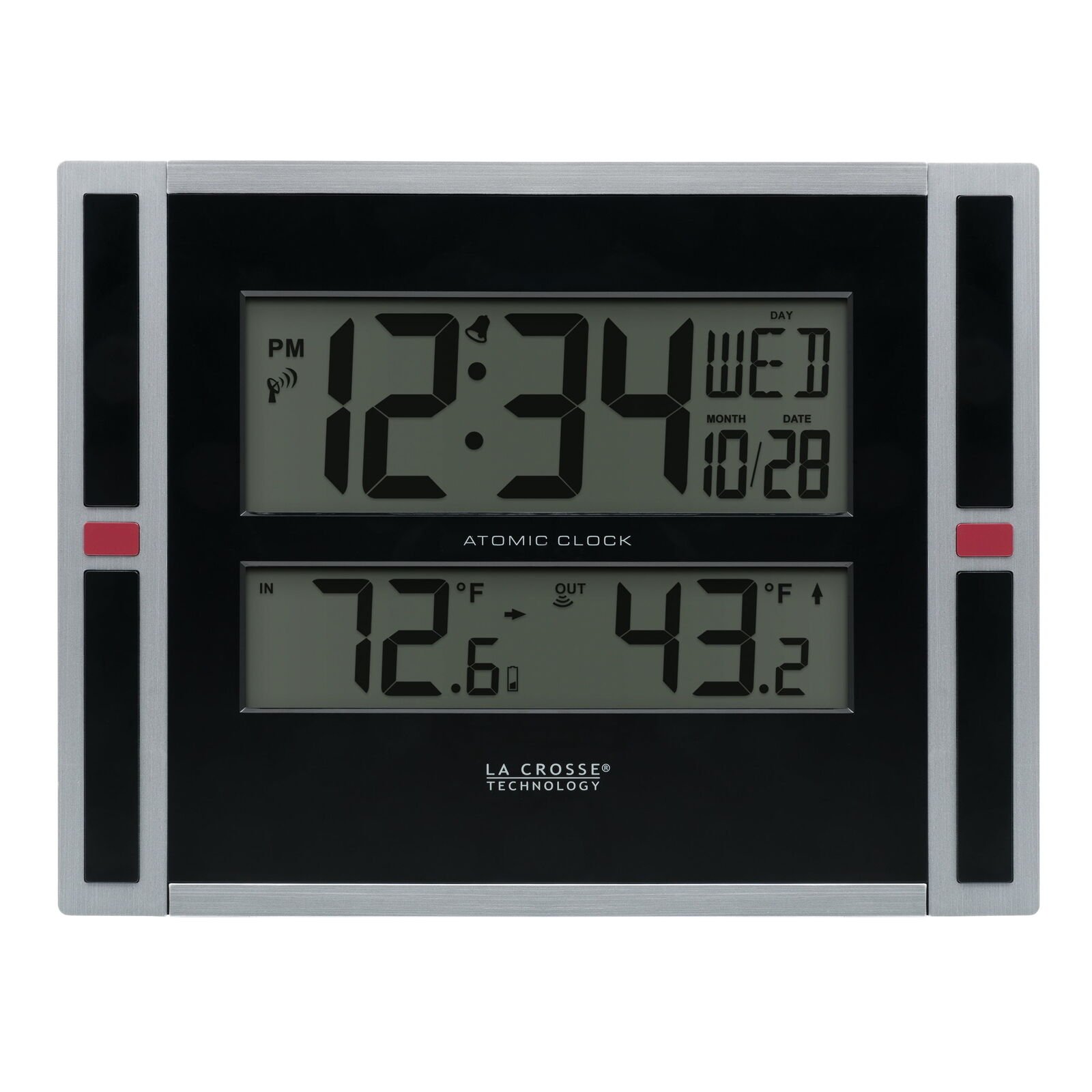 11" Modern Atomic Digital Wall/Table Clock with Temperature