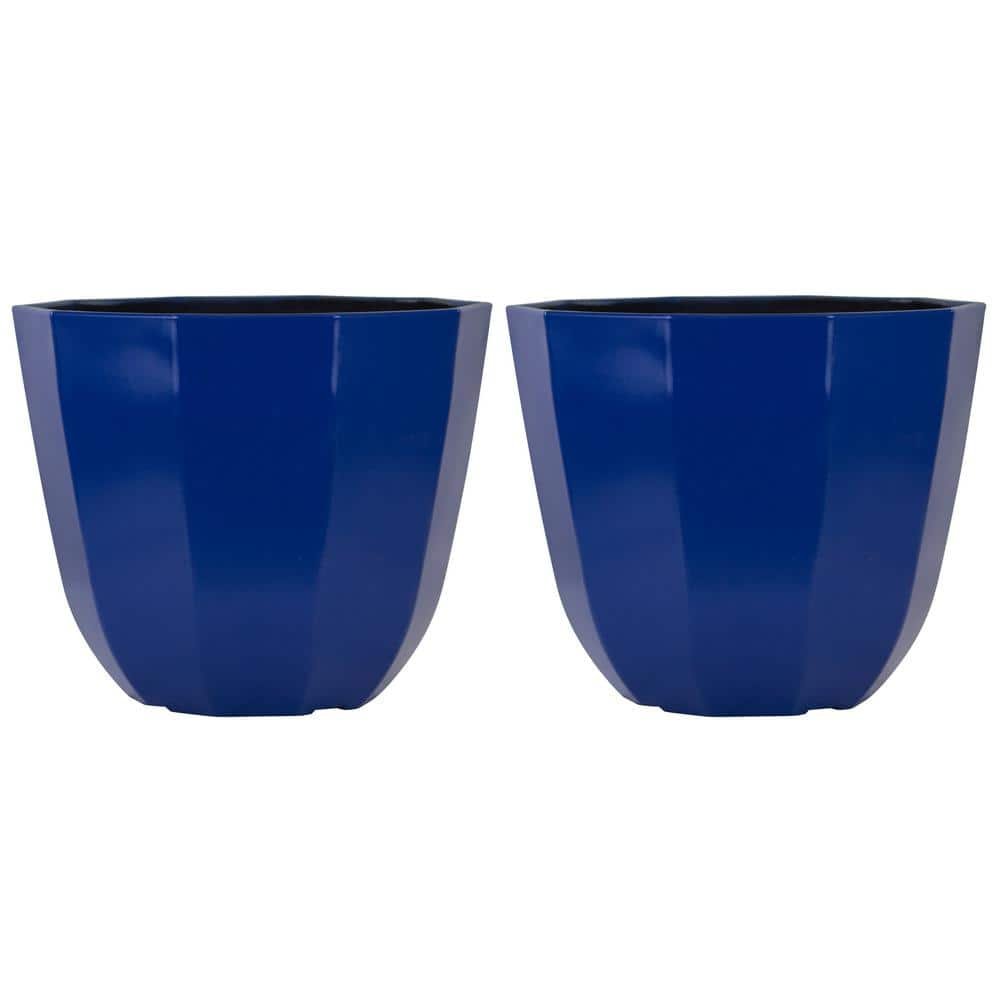 16 in. Alessi Plastic Planter Blue (2-Pack)
