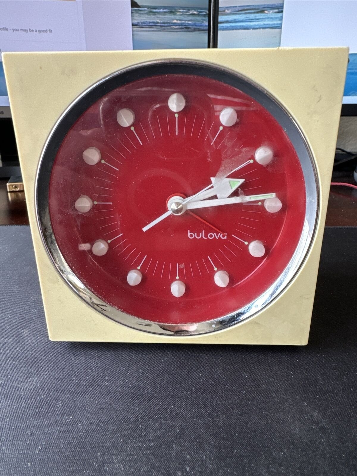 1960S BULOVA WIND-UP ALARM CLOCK MCM ATOMIC SPACE AGE PANTON ERA NO. 5058