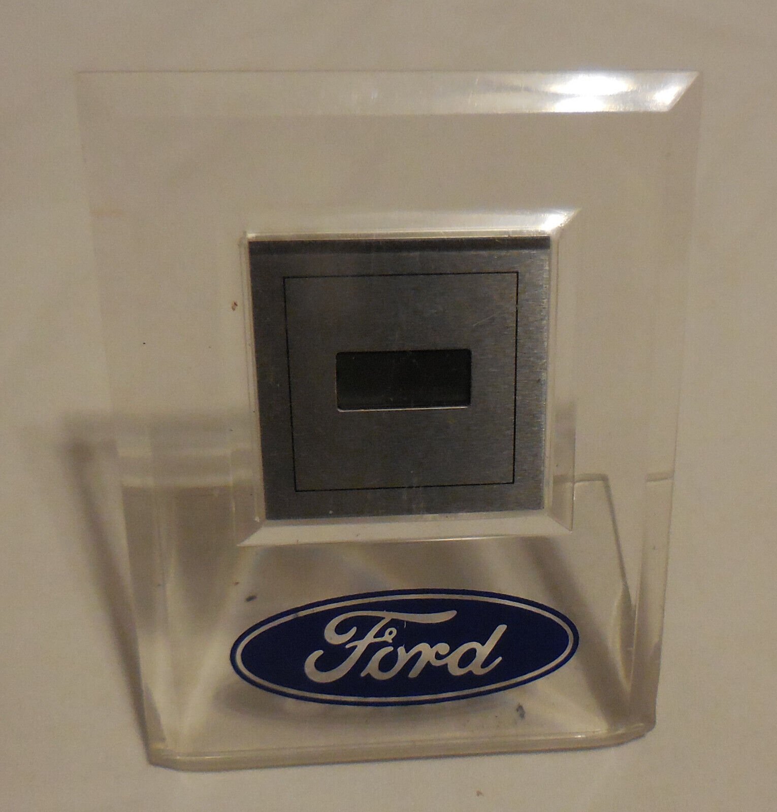 1 Ford Desk Clock digital Plastic Acrylic,VTG auto car ad,promo dealship