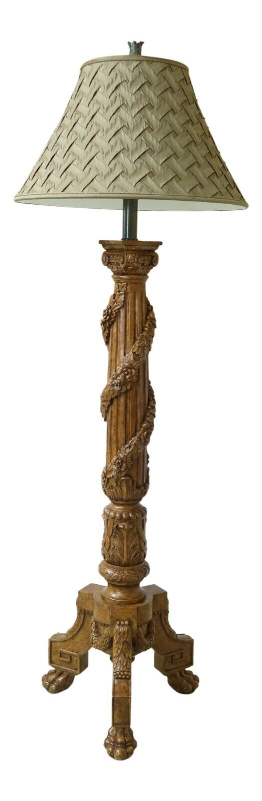 25744EC: Baroque Style Ornate Floor Lamp w. Shade
