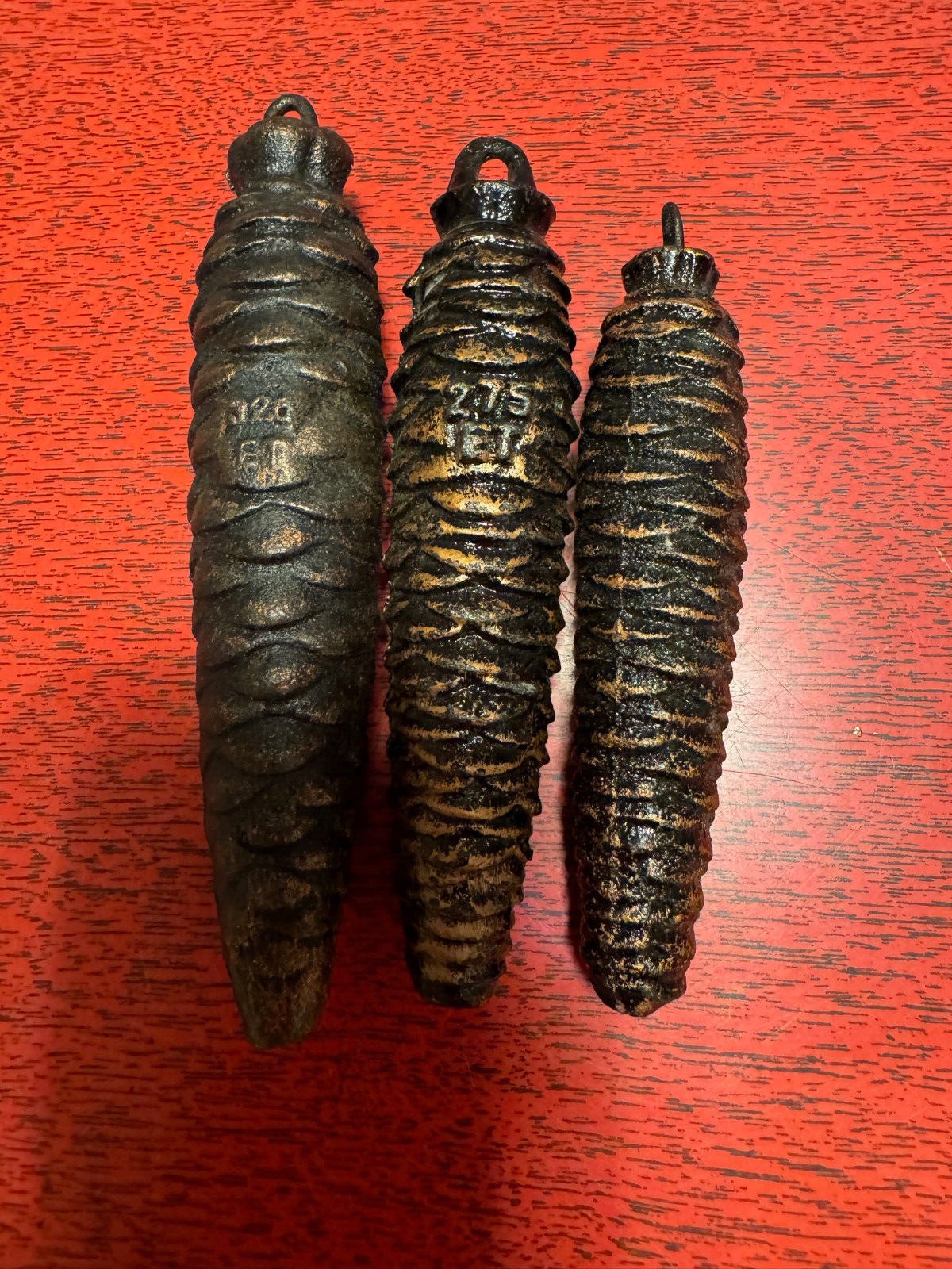 3 Cuckoo Clock Pine-Cone Weights 320 gram, 275 gram , & 200 gram weights