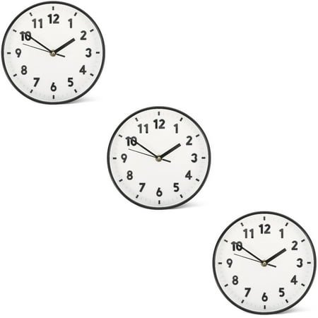 3 Pieces Wall Clock Clocks Decor Silent 3d Decorate Cutainsforbedroom White Plastic
