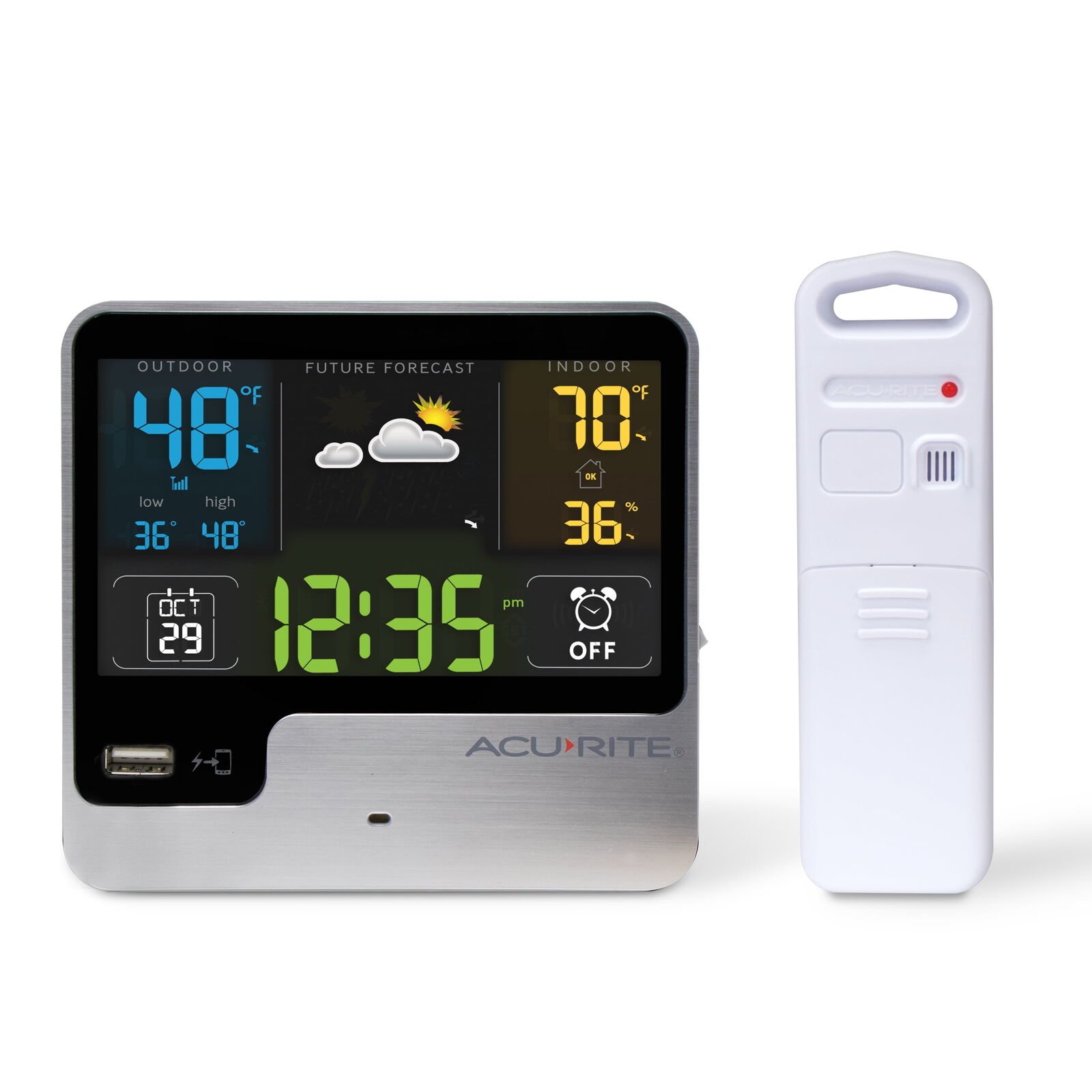 AcuRite Intelli-Time Alarm Clock Weather Station with Indoor/Outdoor Temperature