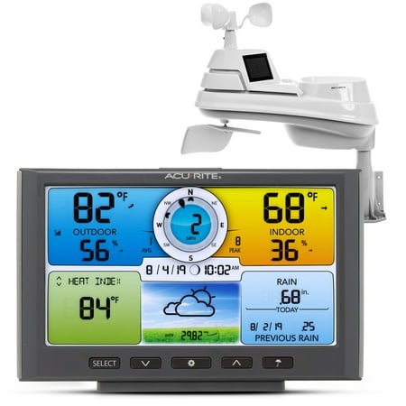 AcuRite Iris (5-in-1) Wireless Home Weather Station for Indoor/Outdoor Temperature and Humidity, Wind Speed and Direction, and Rainfall with Digital Display and Built-in Barometer (01529M)