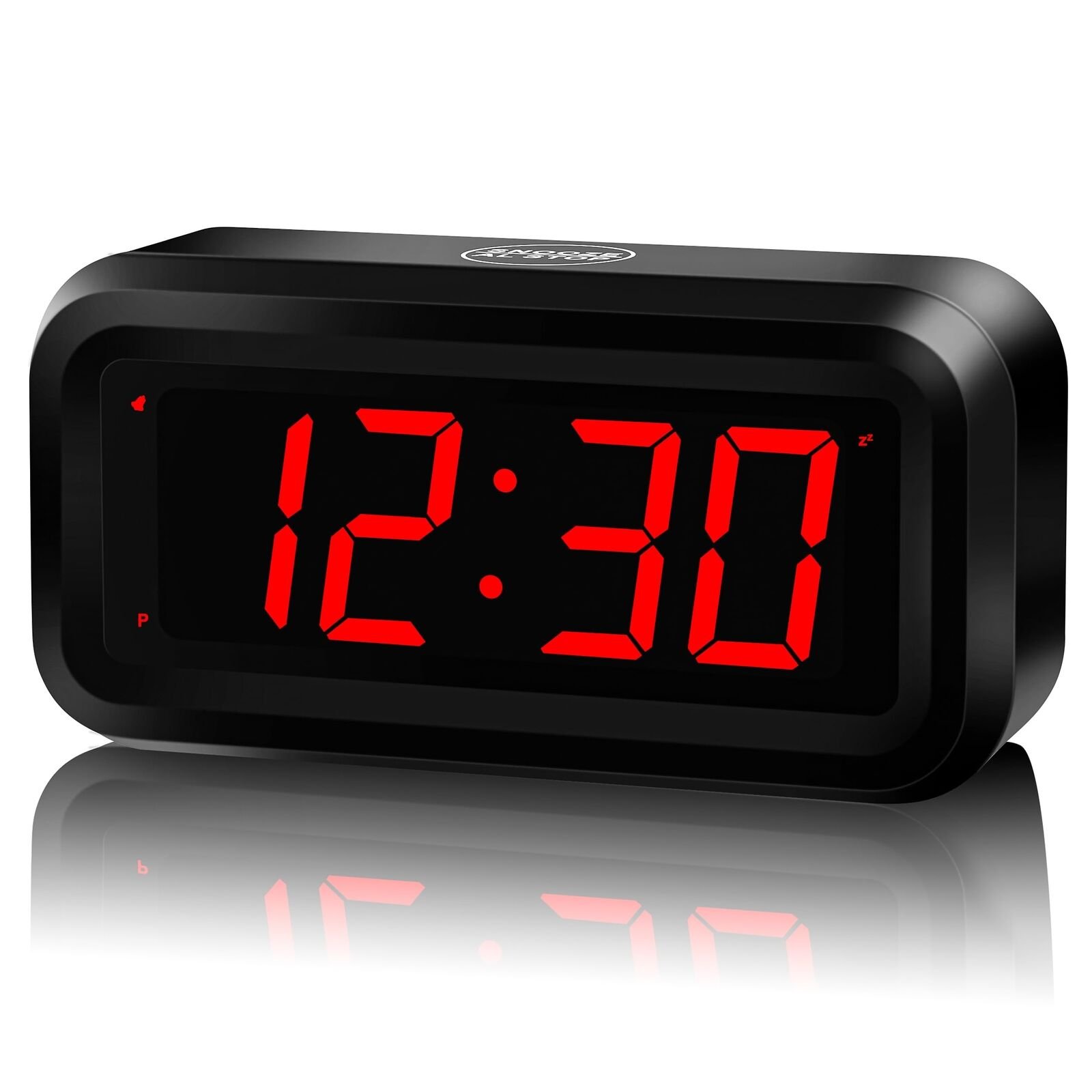 Alarm Clock, LED Digital Clock, Small Wall Clock, Battery Operated, Adjustabl...