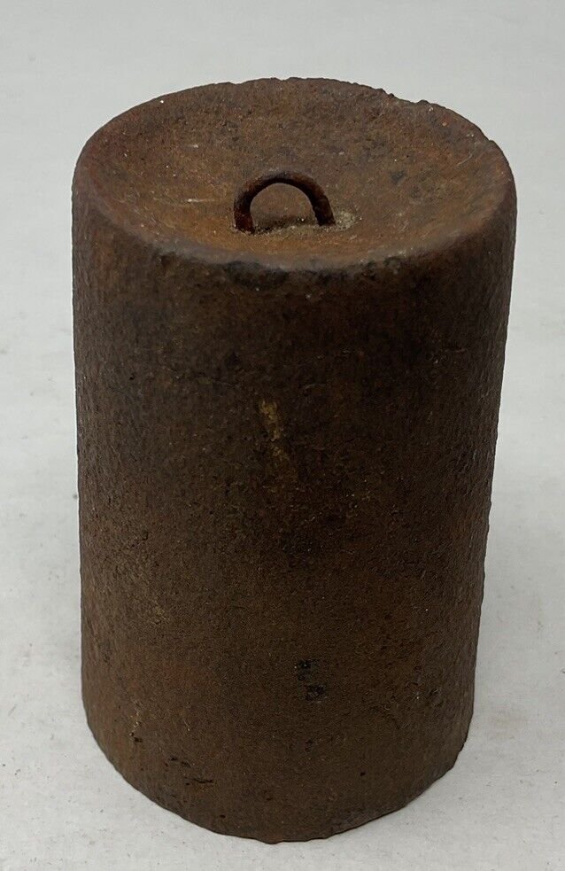 ANTIQUE CAST IRON ALARM CLOCK WEIGHT FOR WOOD WORKS OR BRASS CLOCKS 2lbs 3.6oz