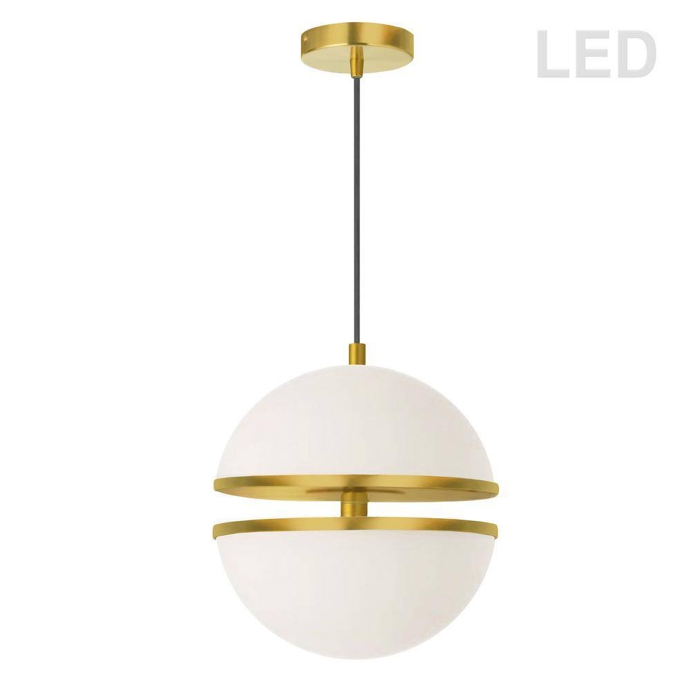 Atomic 30-Watt Integrated LED Aged Brass Pendant