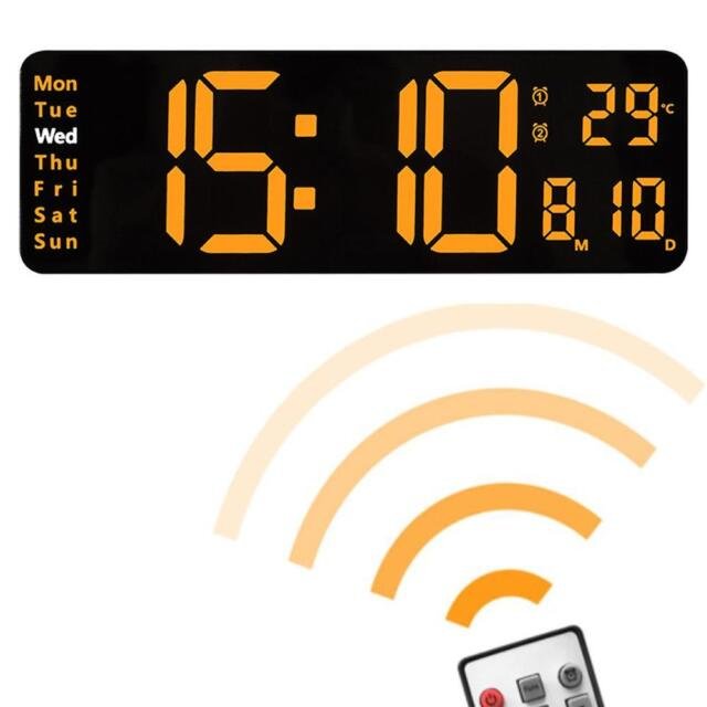 Big Digital LED Wall Alarm Clock with Calendar and Temperature Display