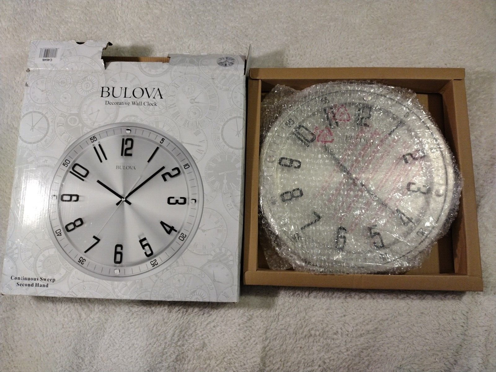 BULOVA C4646 SILHOUETTE WALL CLOCK STAINLESS STEEL BRUSHED 13" QUARTZ MOVEMENT
