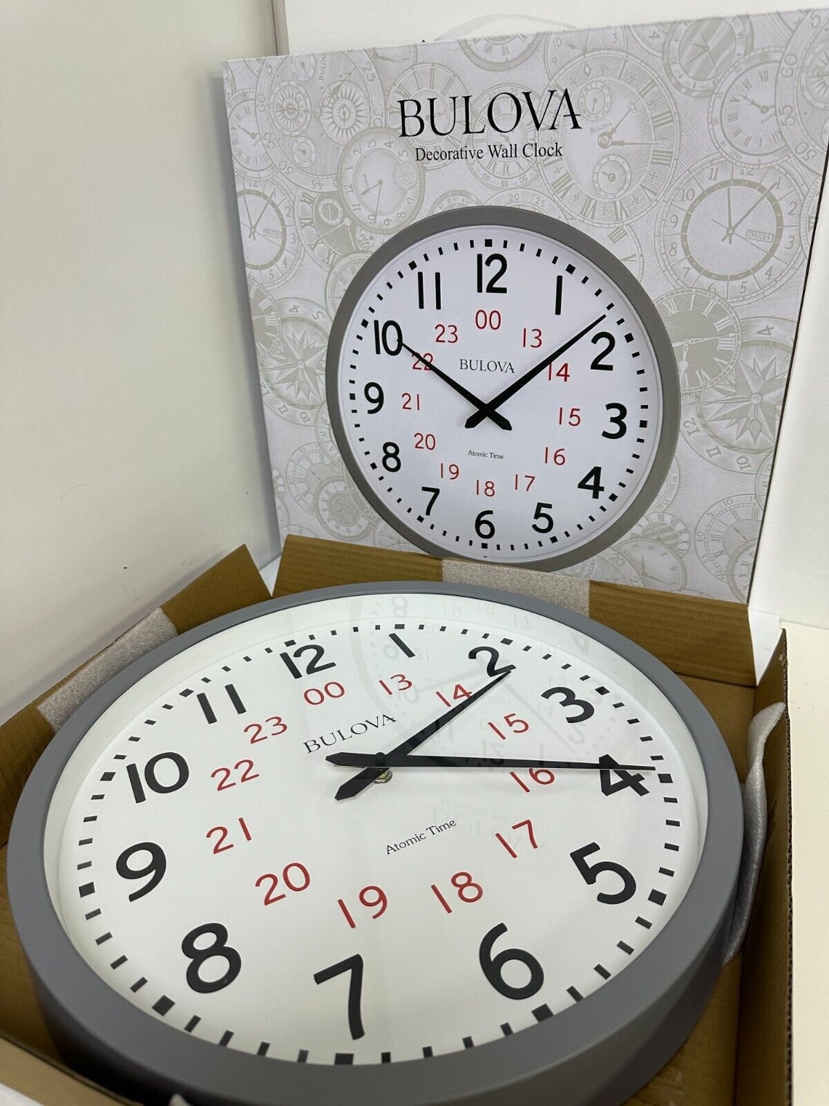 Bulova Wooden Atomic Analog Wall Clock C5003