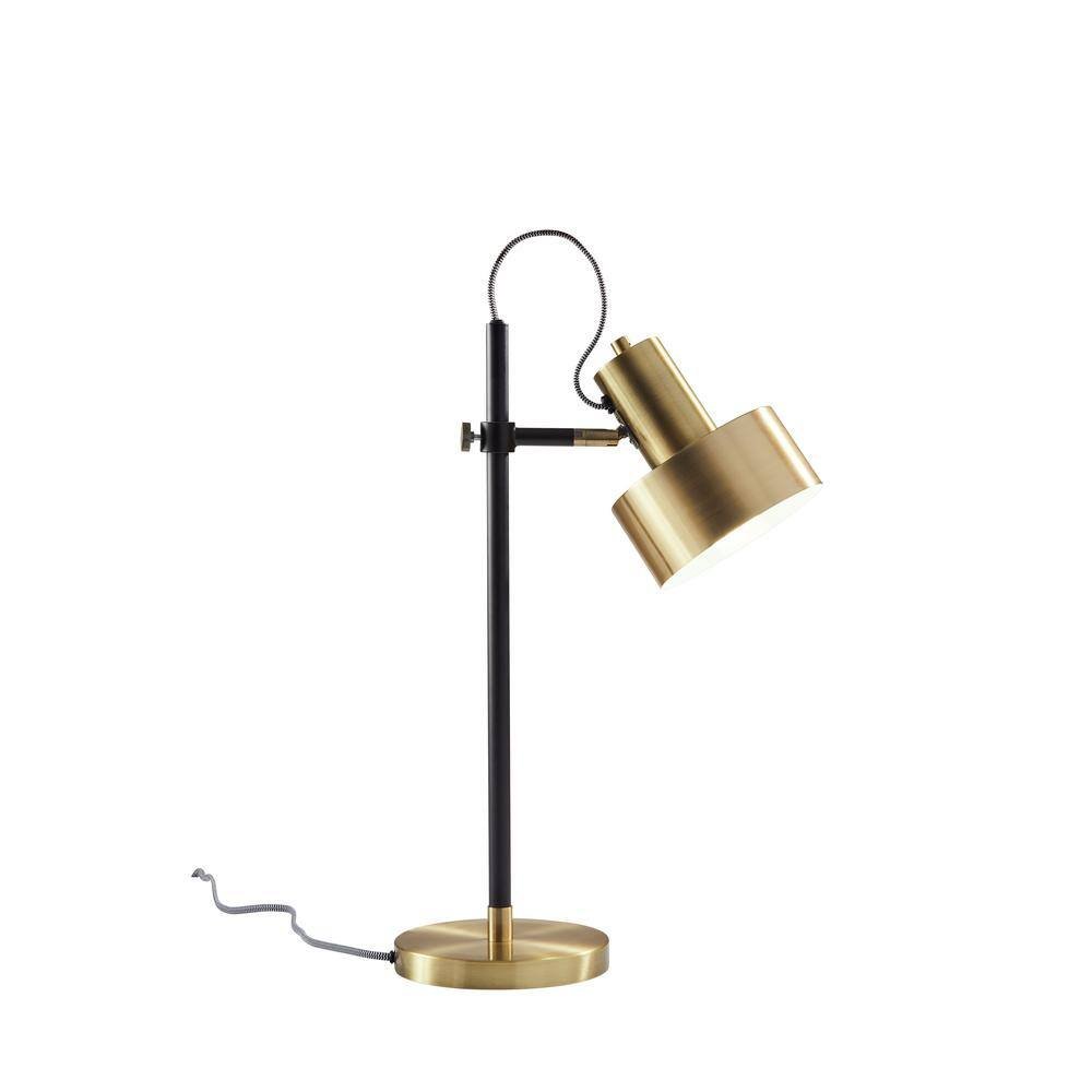 Clayton 22.5 in. Black Brass Desk Lamp