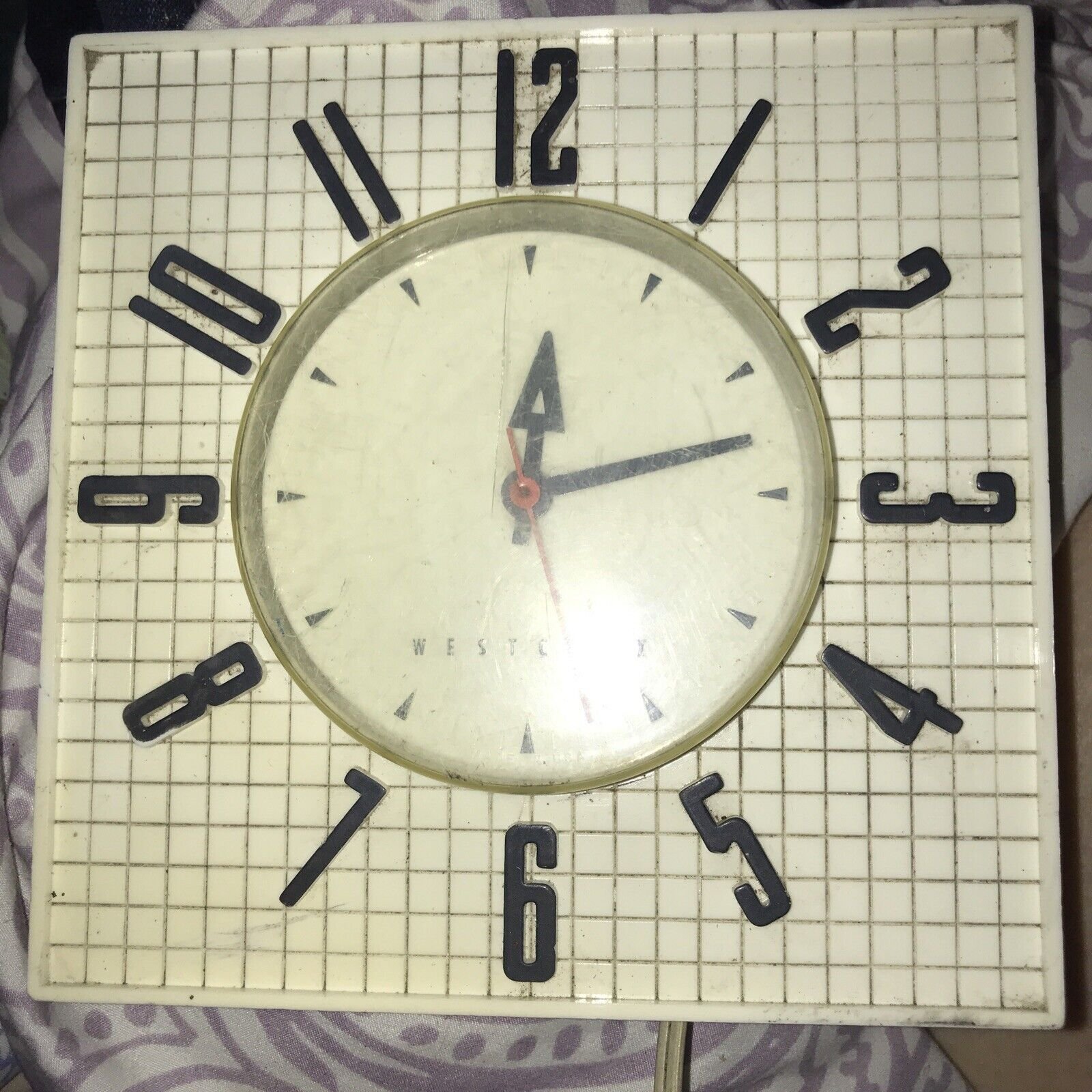 Clock Vtg Westclox 1950’s Wall Hang