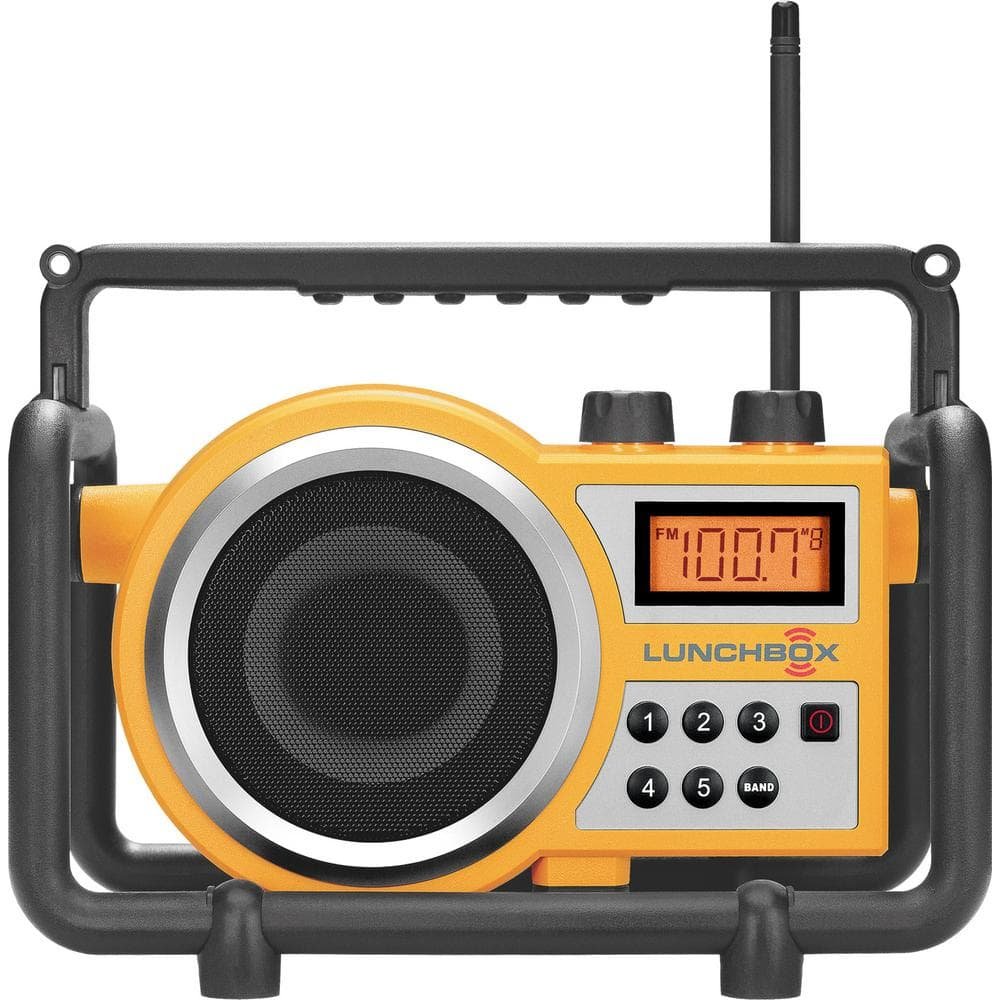 Compact AM/FM Ultra Rugged Digital Tuning Radio Speaker in Yellow