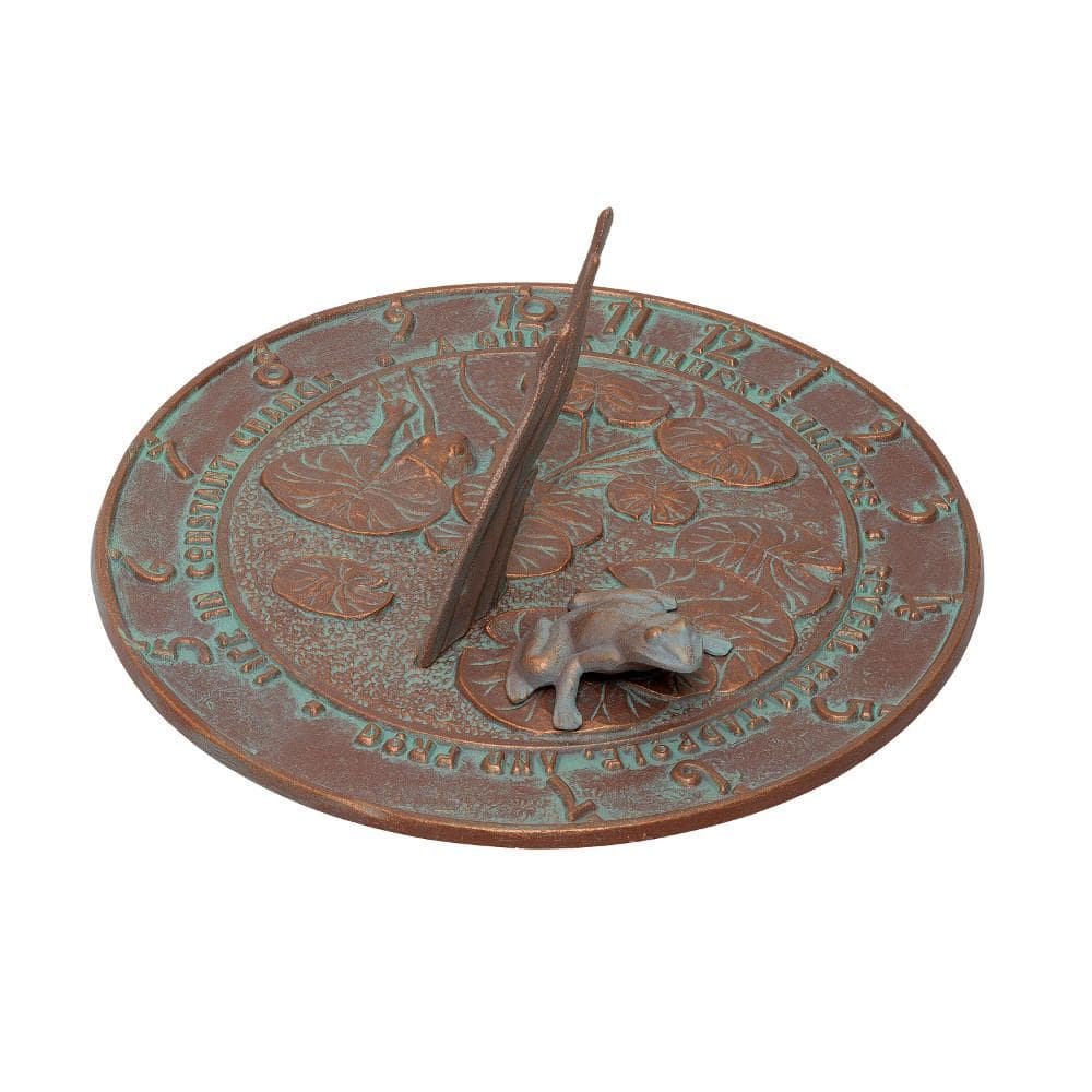 Copper Verdigris Frog Sundial