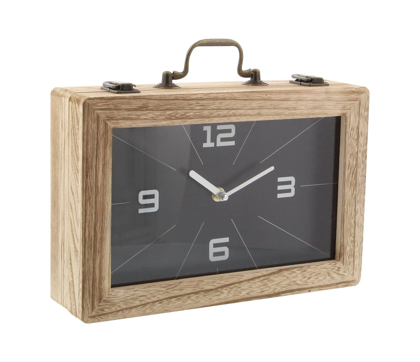 DecMode 8" Black Wood Encased Clock