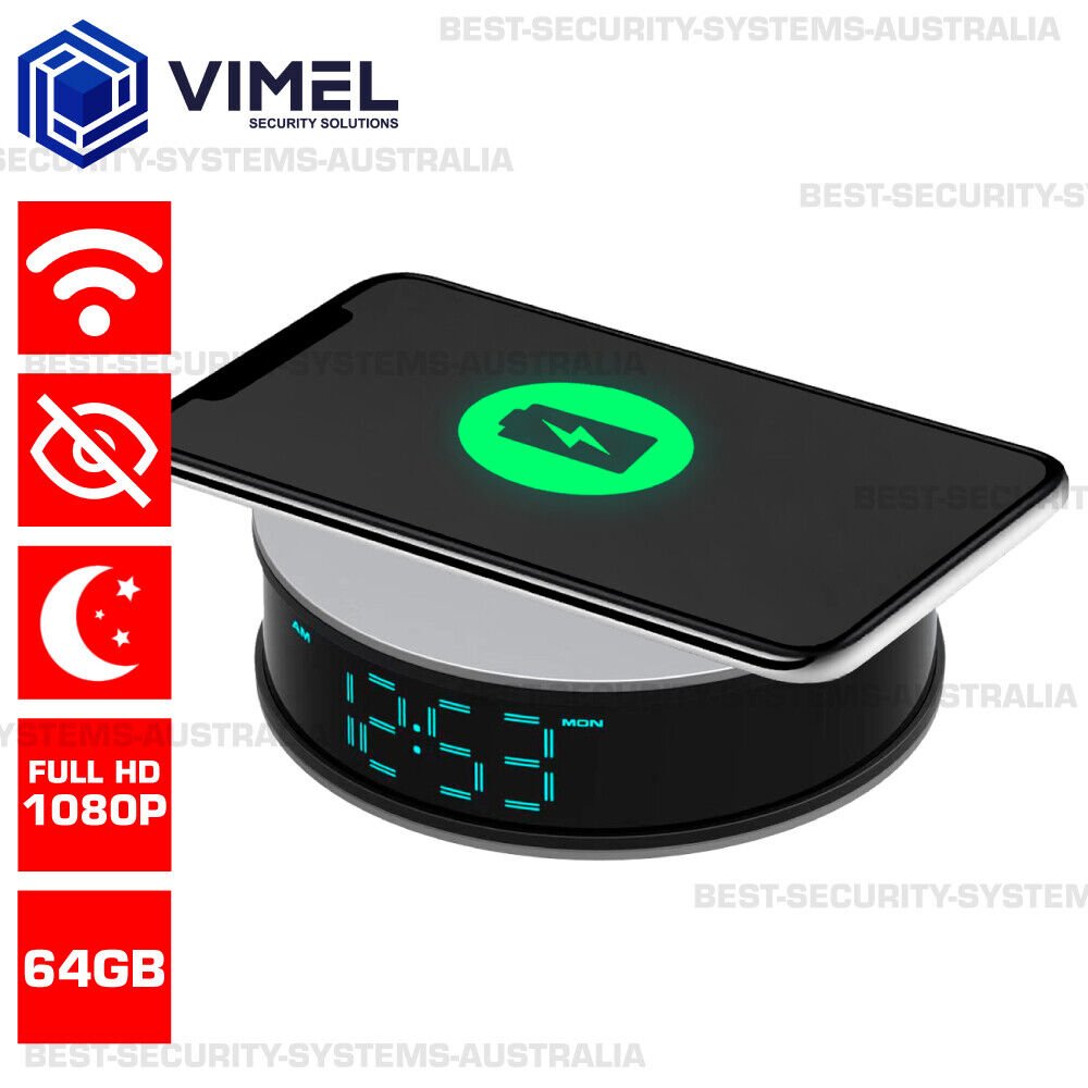 Docking Station Camera 64GB Wireless Charger WIFI Security Spy Hidden