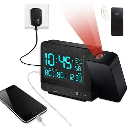 DR.PREPARE Projection Alarm Clock, Digital Clock Projector with Indoor/Outdoor Thermometer photo DR.PREPARE Projection Alarm Clock, Digital Clock Projector with Indoor/Outdoor Thermometer image