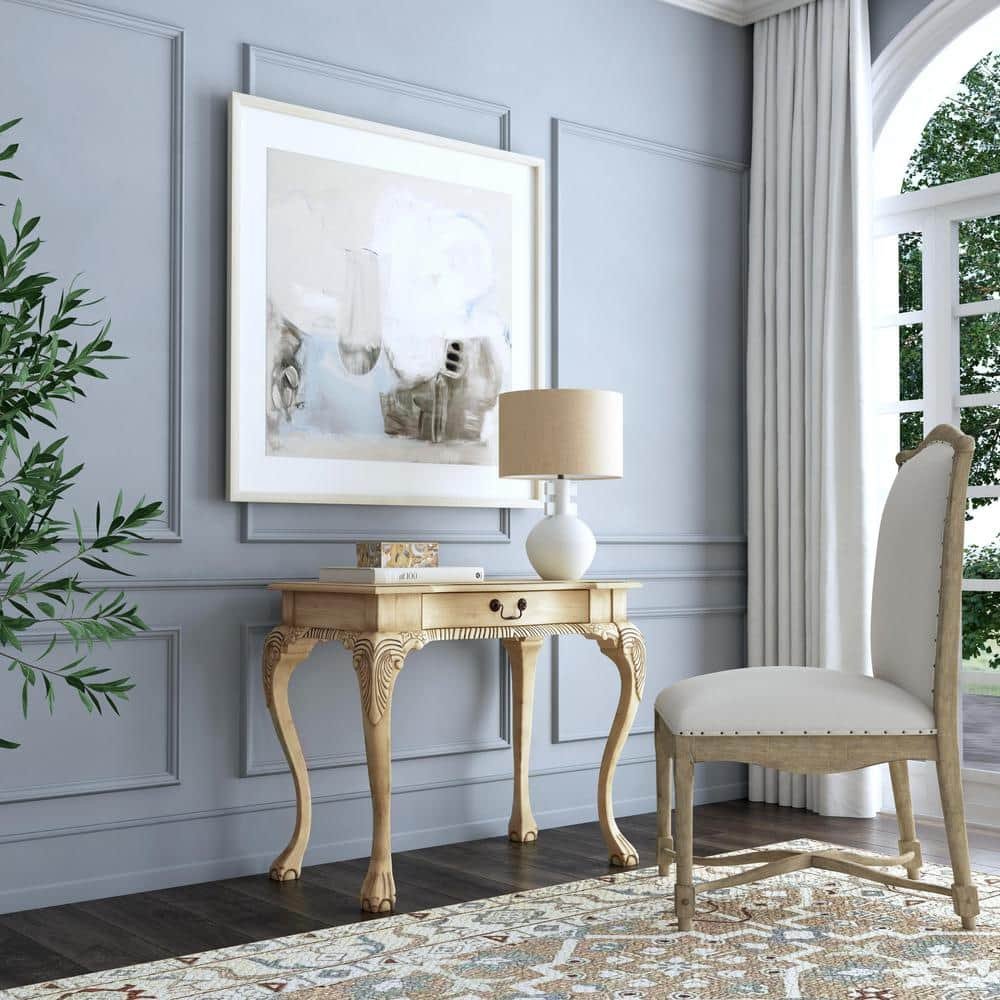 Dupree 35 in. W Rectangular Beige 1 Drawer Wood Writing Desk