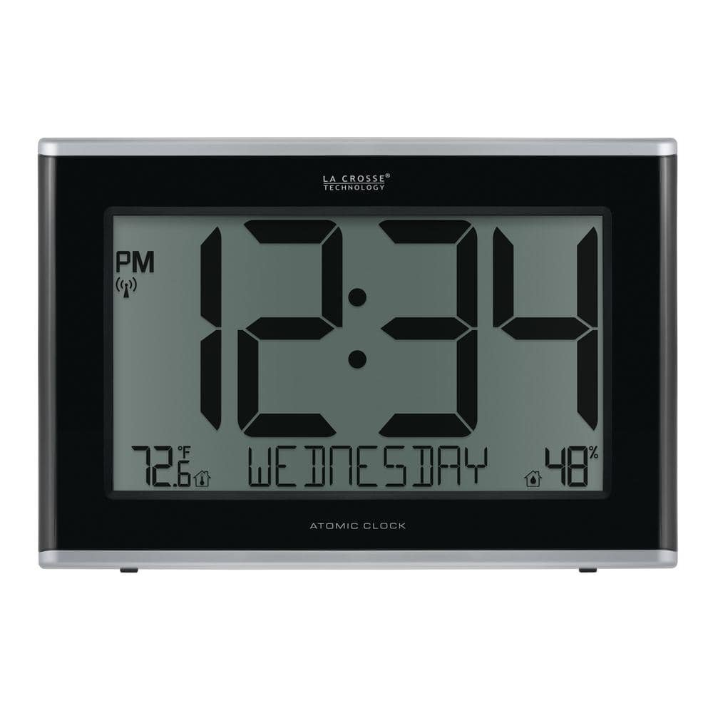 Extra-Large Atomic Digital Clock with Indoor Temperature and Humidity