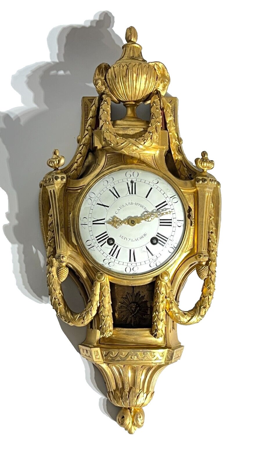 French Louis XV Period Cartel Wall Clock by Edme-Jean Causard (1718-1780)