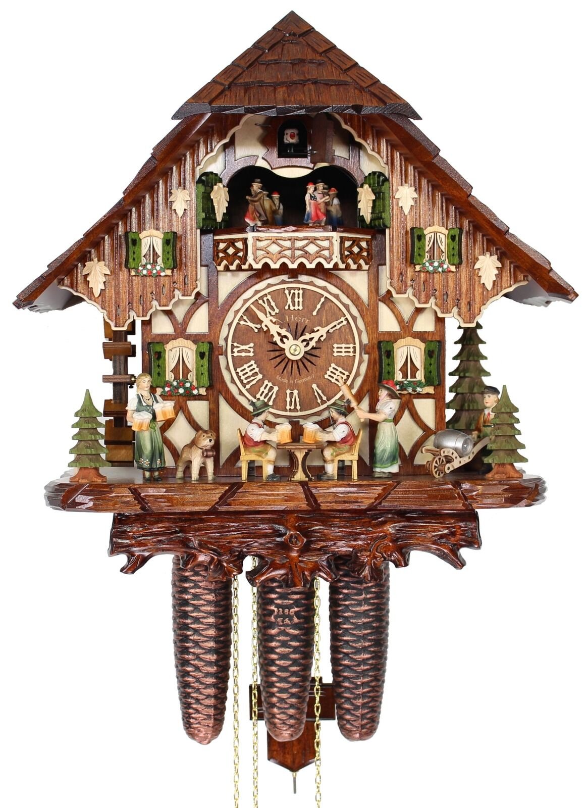 HerrZeit by Adolf Herr Cuckoo Clock - The Tipsy Brothers AH 821/12 8TMT NEW