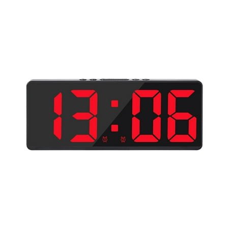 ionze Appliances Digital LED Desk Alarm Clock Large Display 3 Inches USB Temperature Mode 12/24Hr Small Desk Bedroom Bedside Clocks Clock (F)
