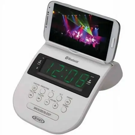 Jensen Dual Alarm Clock Radio with Bluetooth Wireless Speaker & Built In USB Port for Charging i