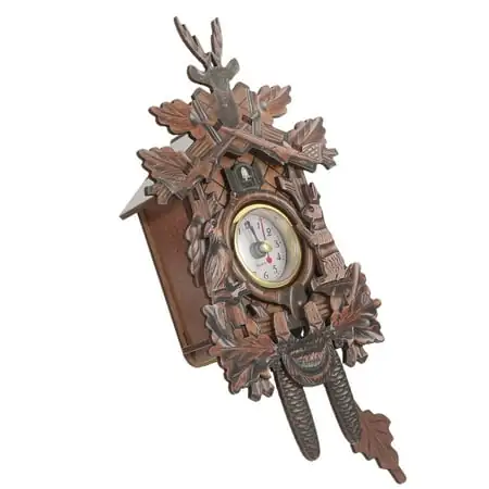Koolleo Wooden Pendulum Wall Clock Bedroom Wall Clock Living Room Office Cuckoo Clock No Battery