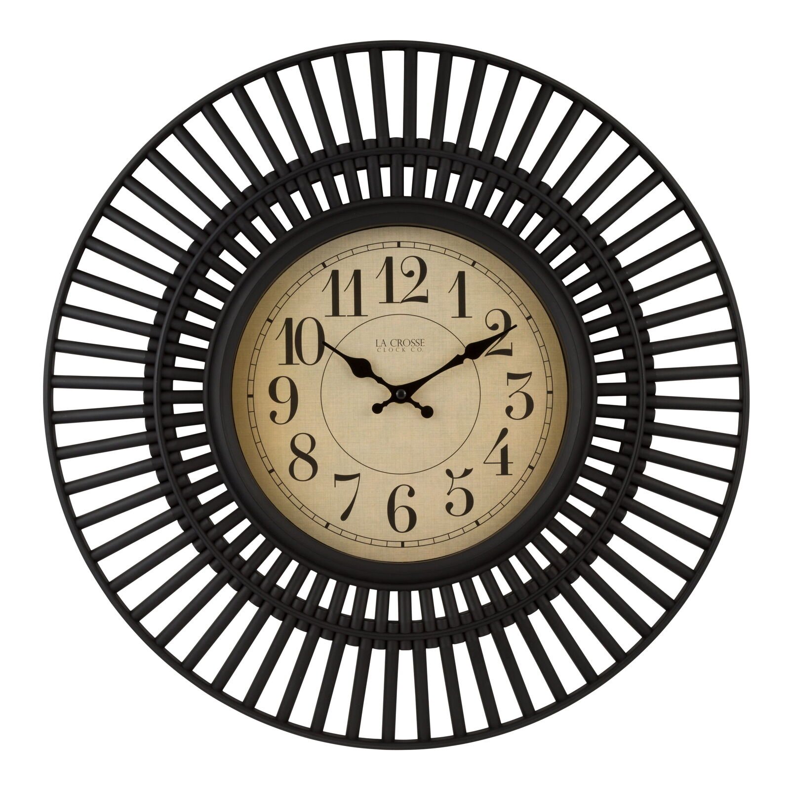 La Crosse Clock 20-inch Contemporary Black Quartz Analog Wall Clock,