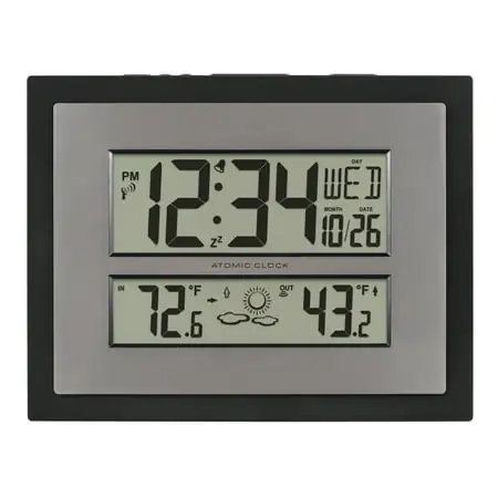 La Crosse Technology Atomic Digital Black & Silver Contemporary Clock, 512 65937 Int photo La Crosse Technology Atomic Digital Black & Silver Contemporary Clock, 512 65937 Int image