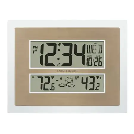 La Crosse Technology Atomic Digital White & Champagne Contemporary Clock, 512 14937 Int photo La Crosse Technology Atomic Digital White & Champagne Contemporary Clock, 512 14937 Int photo