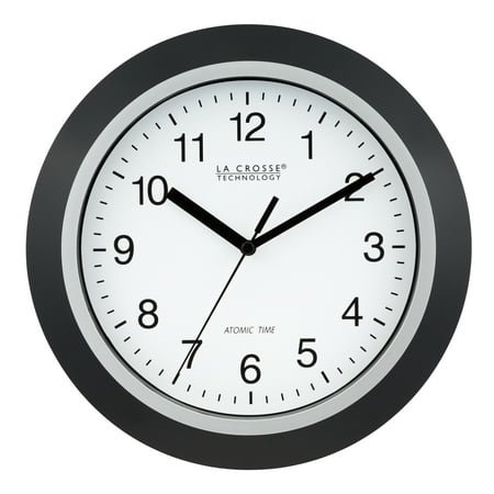 La Crosse Technology WT-3102B 10 Atomic Analog Black Classic Wall Clock