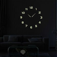 Large Luminous 3D DIY Wall Clock Glow In The Dark Quartz Home Decor Night Clocks