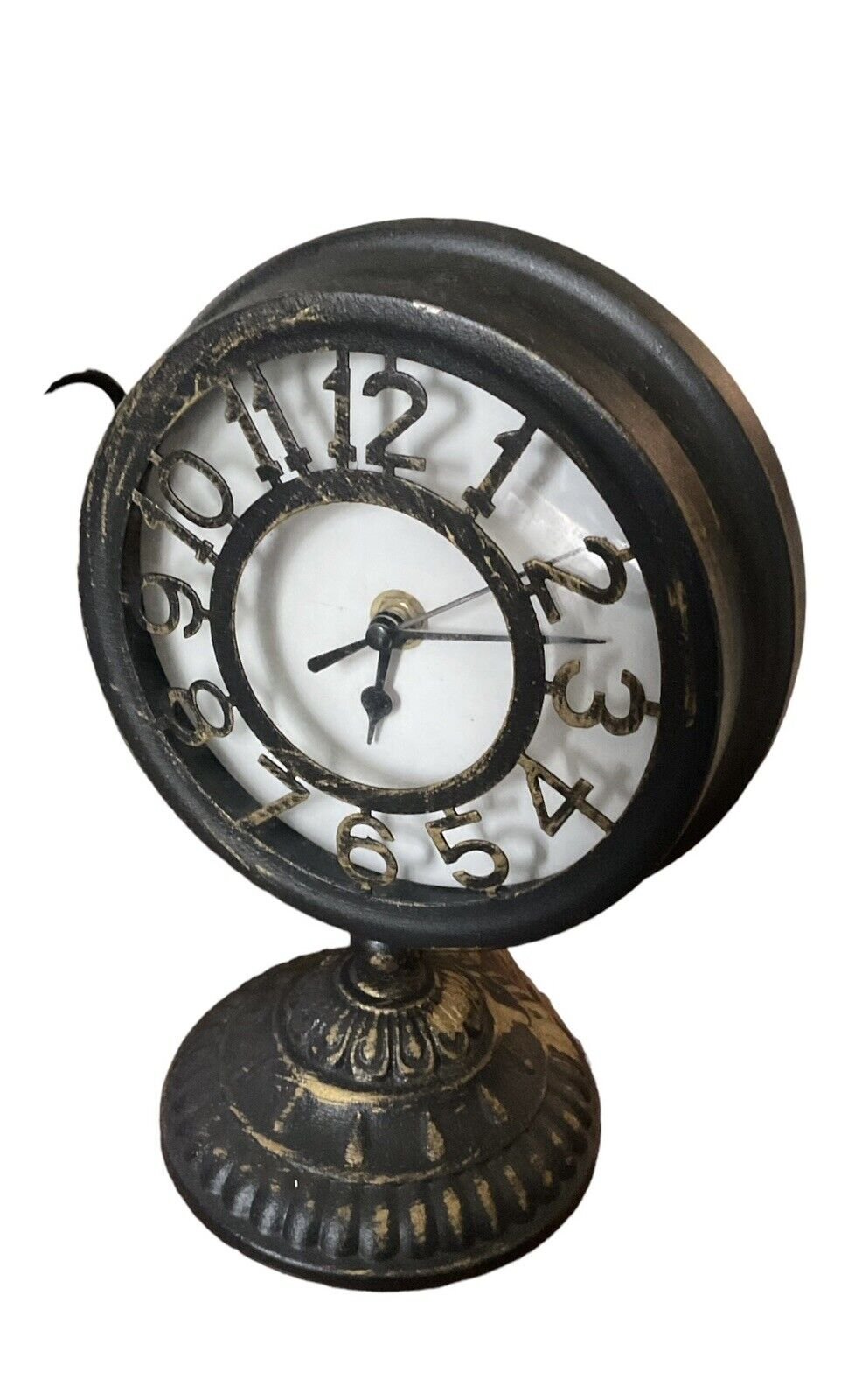 Long Deli Modern Rustic Metal Table Top Clock