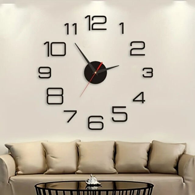 Modern Design Large Wall Clock 3D DIY Quartz Clocks Fashion Watches Acrylic Mir