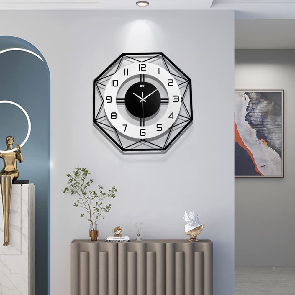 Modern Wall Clock for Bedroom Big Silent Large Decorative Wall Watch F