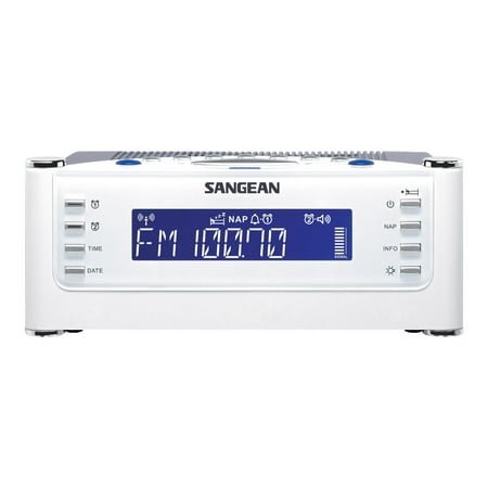Sangean All in One Weather Atomic AM/FM Dual Alarm Clock Radio with Large Easy to Read Backlit LCD Display