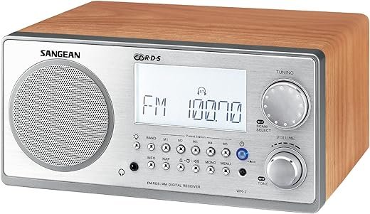 Sangean WR-2 AM / FM-RBDS Wooden Cabinet Digital Tuning Radio (Walnut)