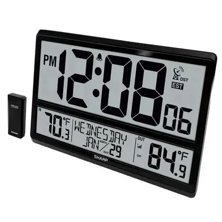 Sharp Atomic Clock Atomic Accuracy Never Needs Setting! Jumbo 3 Easy to Read Numbers Indoor/ photo Sharp Atomic Clock Atomic Accuracy Never Needs Setting! Jumbo 3 Easy to Read Numbers Indoor/