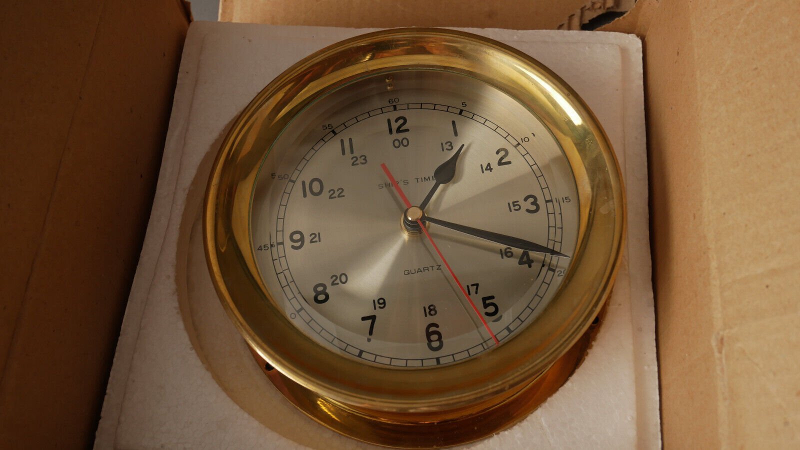 Ships Time Brass Clock Maritime Ship New in Box