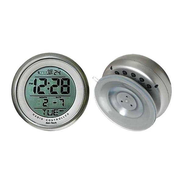 Silver Atomic Bathroom Digital Alarm Clock With suction cup
